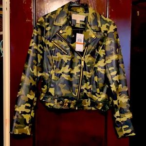 Michale Kors Faux Leather Moto Jacket